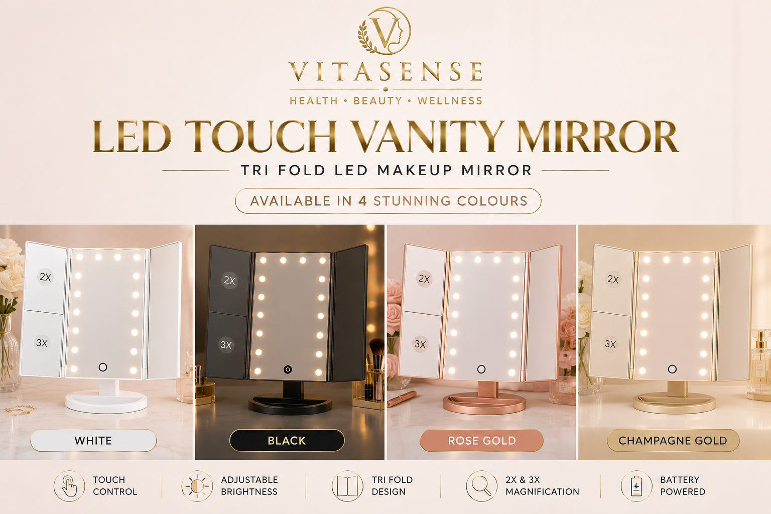 LED Touch Vanity Mirror