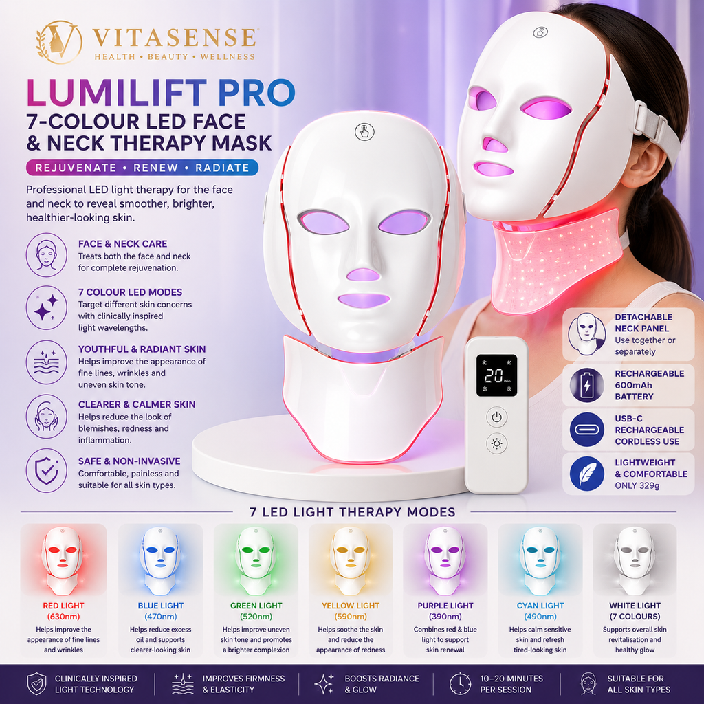 VitaSense LumiLift Pro LED Face &amp; Neck Therapy Mask