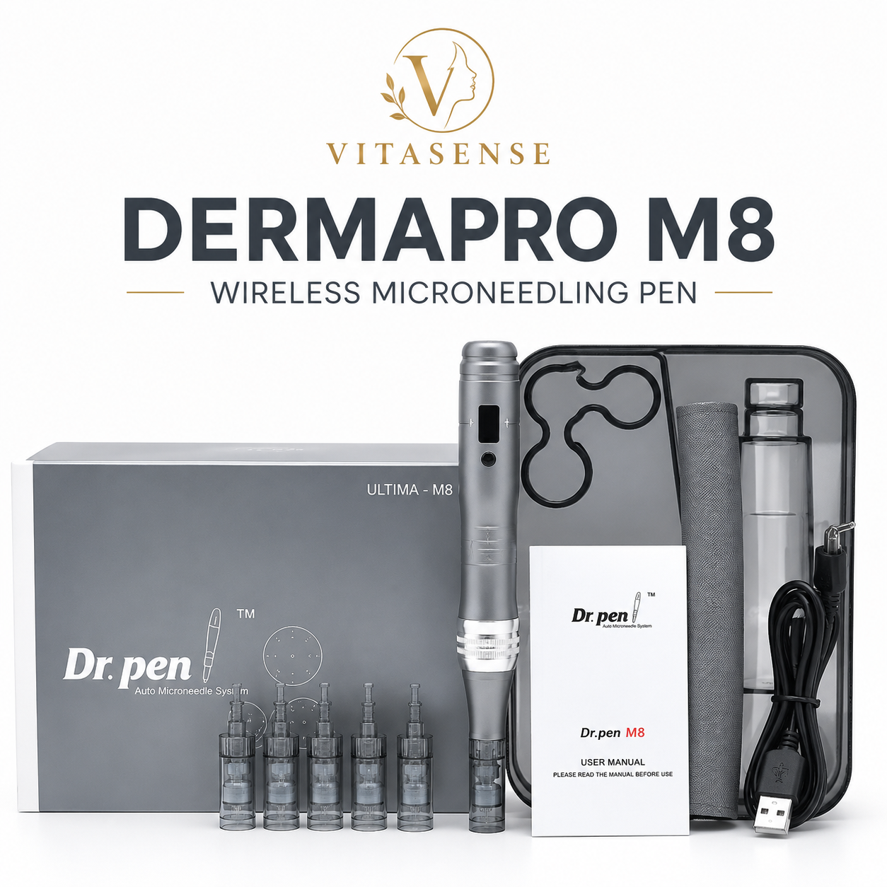 VitaSense DermaPro M8 Wireless Microneedling Pen
