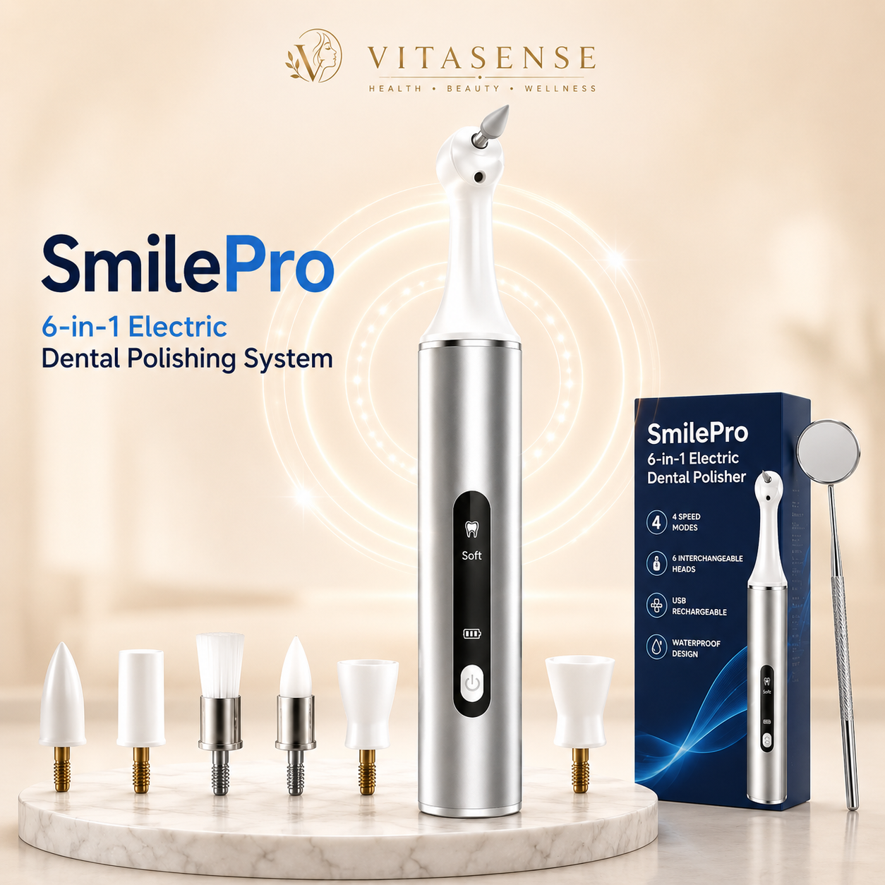 VitaSense SmilePro 6-in-1 Electric Dental Polishing System