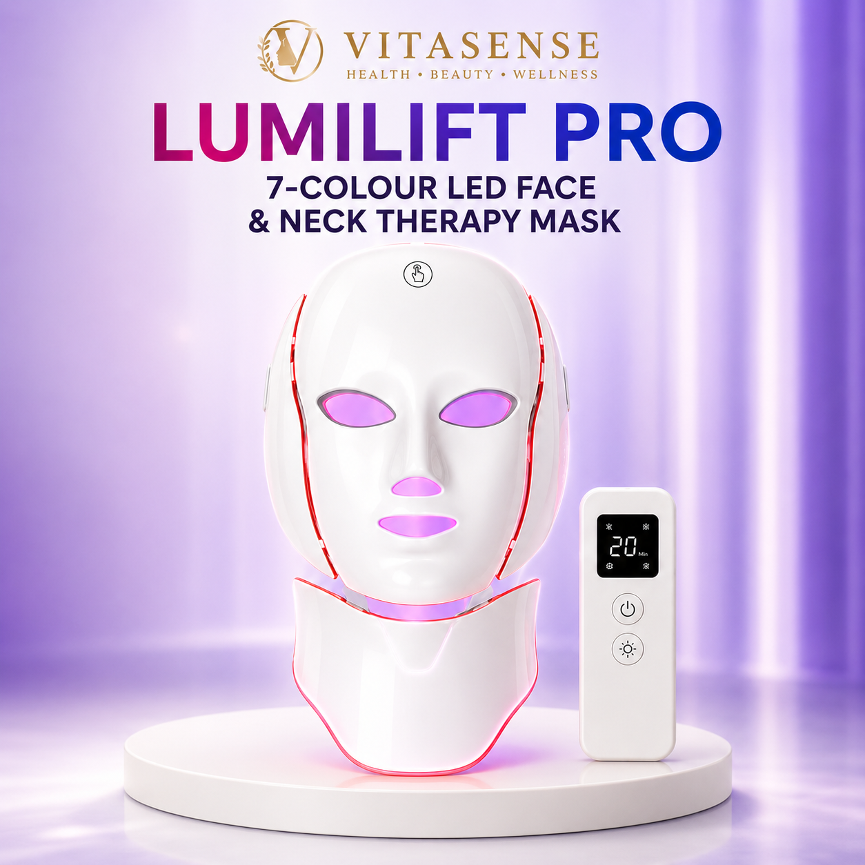 VitaSense LumiLift Pro LED Face &amp; Neck Therapy Mask