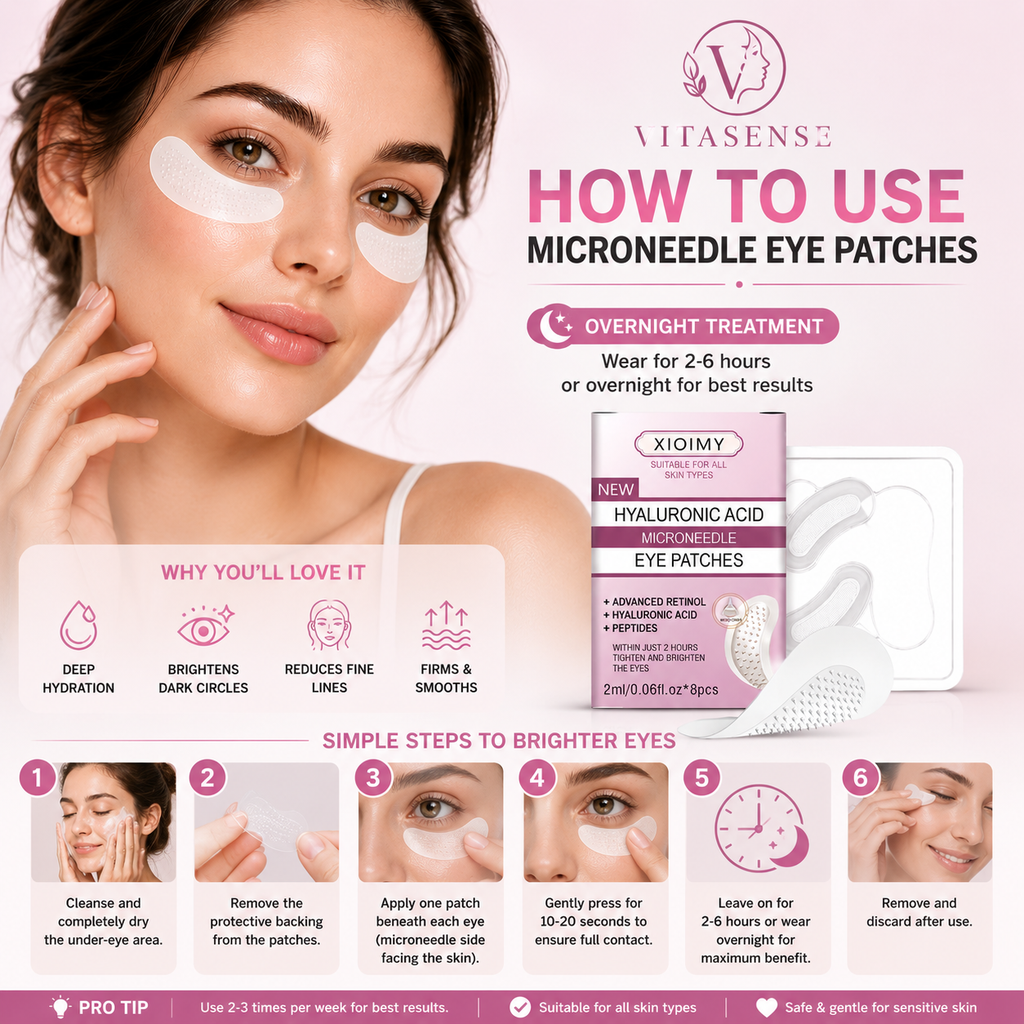 VitaSense Microneedle Eye Patches with Retinol, Hyaluronic Acid and Peptides