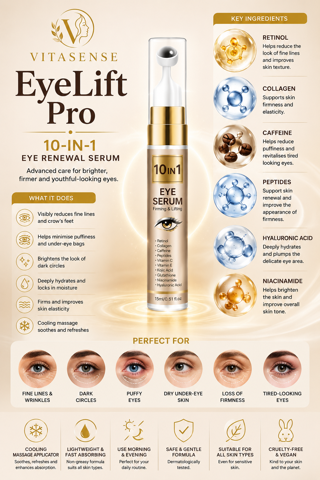 VitaSense EyeLift Pro 10-in-1 Eye Renewal Serum