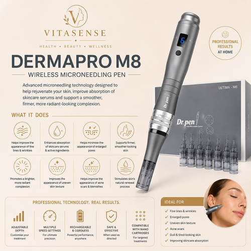 VitaSense DermaPro M8 Wireless Microneedling Pen