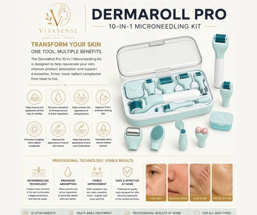 DermaRoll 10-in-1 Microneedling Kit