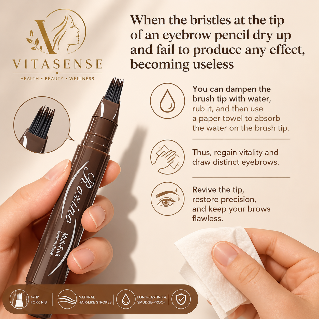VitaSense Precision Brow Pro Multi-Fork Eyebrow Pen