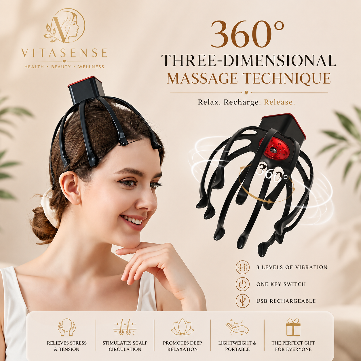 Ultimate Massage Experience Electric Octopus Claw Scalp Massager.
