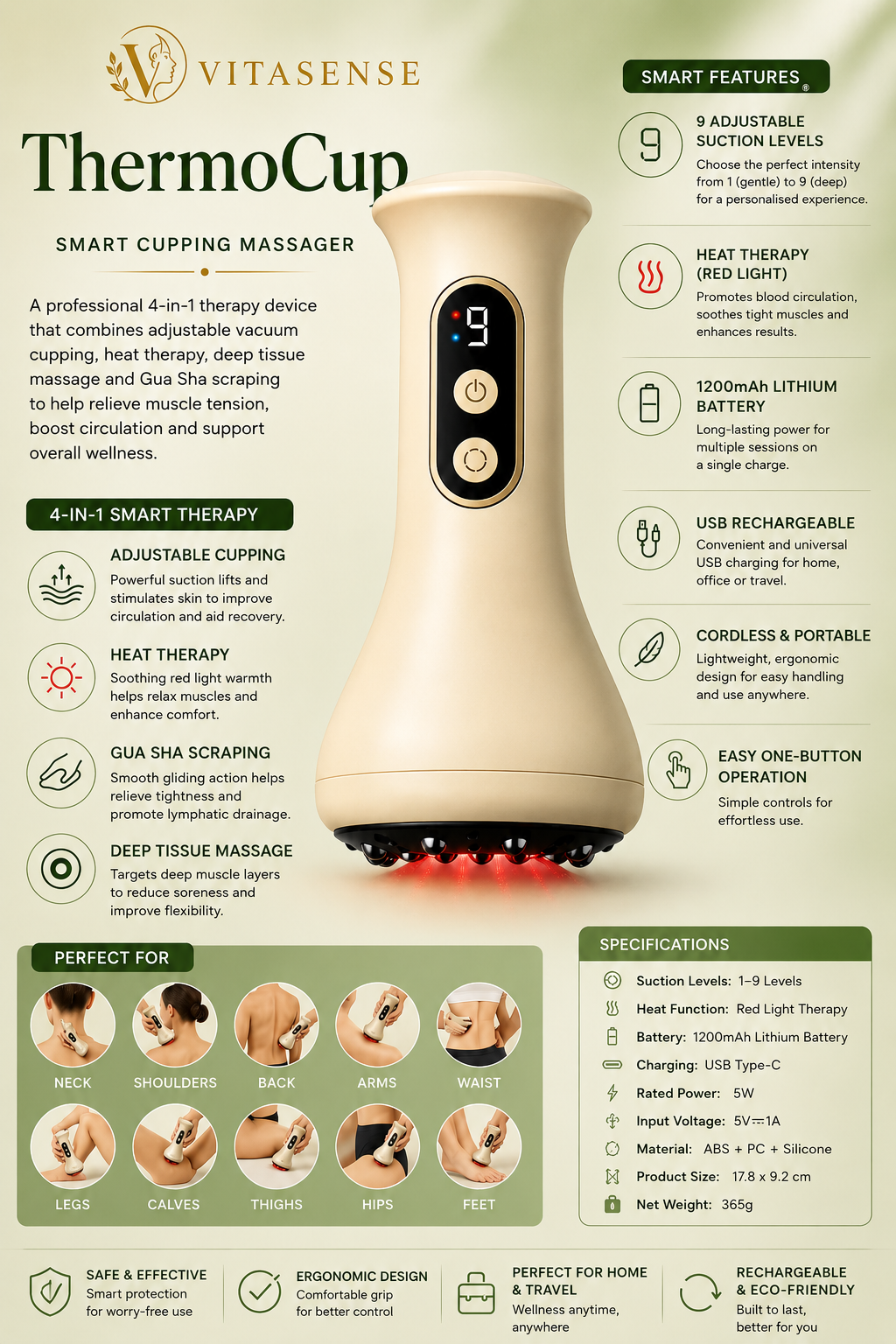 ThermoCup Gua Sha Cupping Massager
