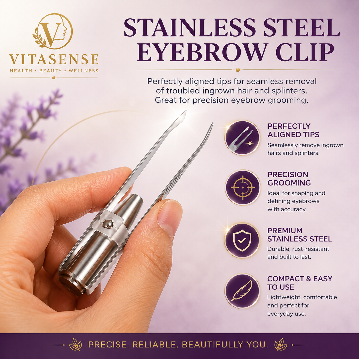 LED Precision Eyebrow Tweezer