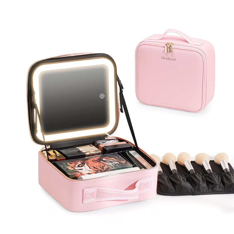 LED Beauty Case with Illuminated Mirror